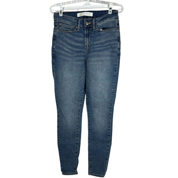 Levi Strauss Mid Rise Size 6 Skinny Womens Signature Blue Jeans Cotton Blend - Picture 1 of 7
